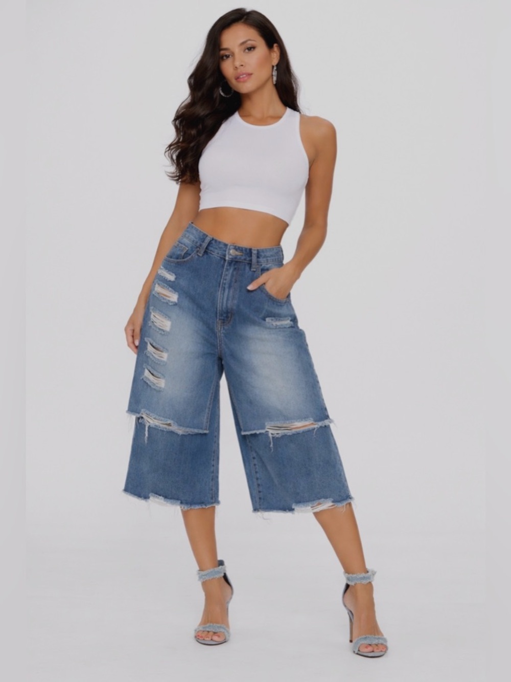 #010 Stunna Denim Bermuda Shorts